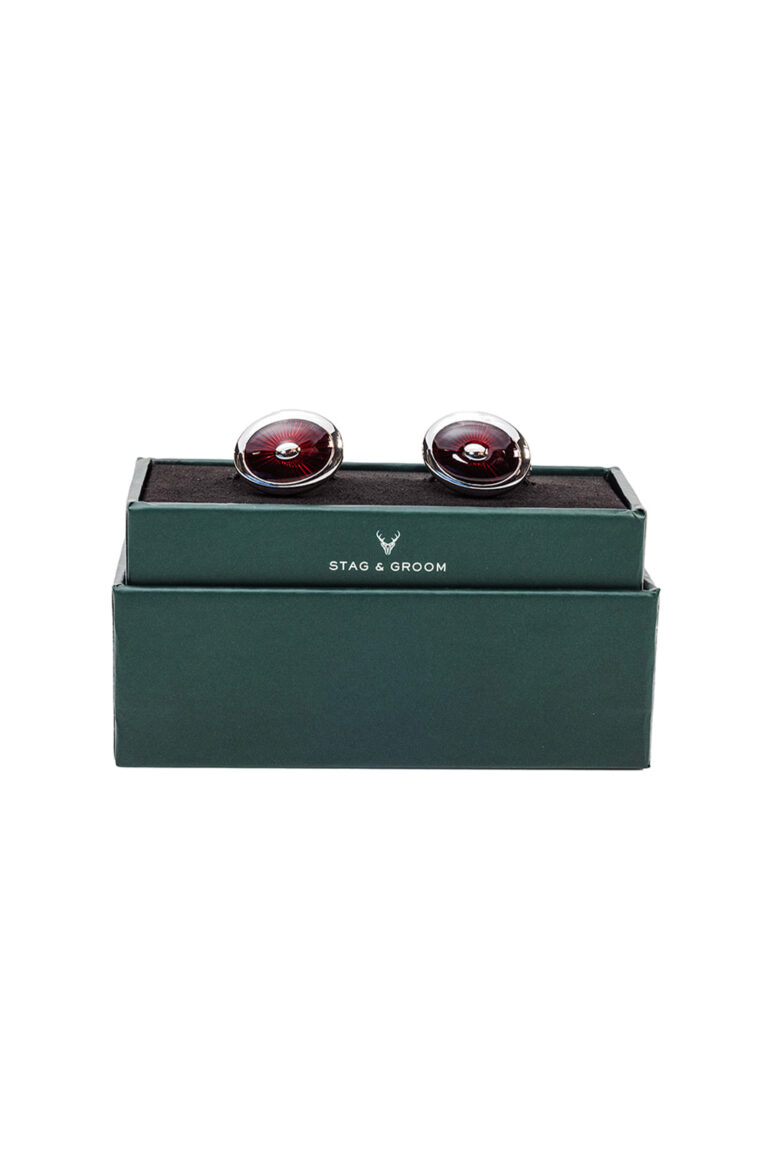 Burgundy Enamel Cufflinks
