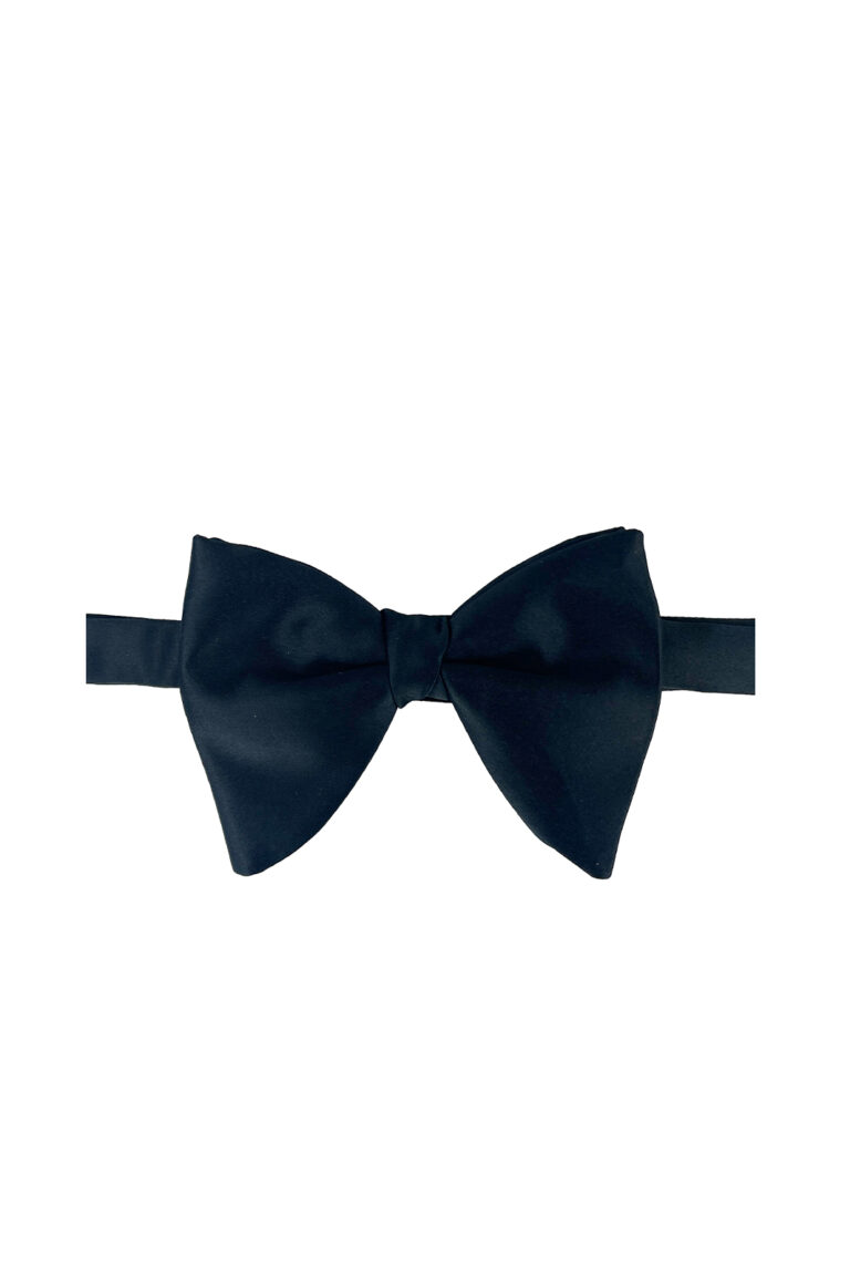 Black Bat Wing Satin Bow Tie