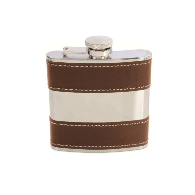 Hip Flask With Brown Band