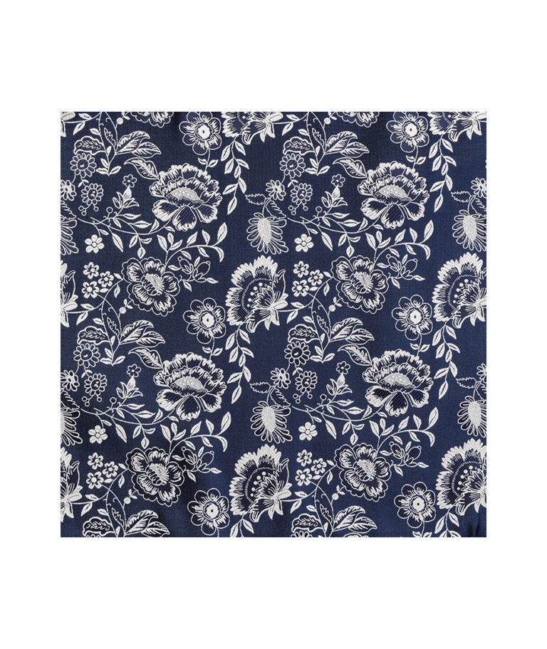 Woven Floral Pewter Pocket Square