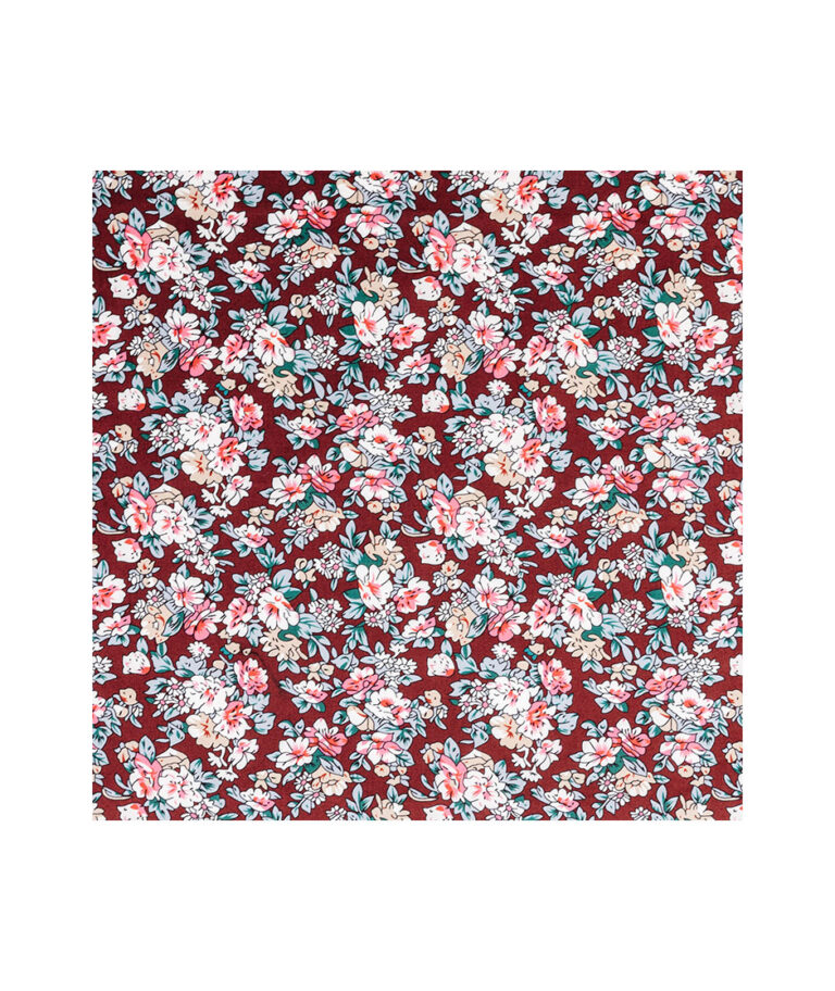 Burgundy Floral Pocket Square