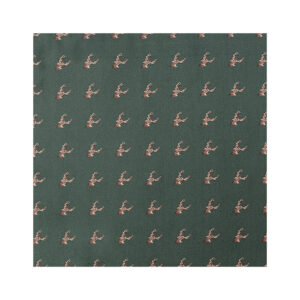 Bottle Green Stags Head Pocket Square