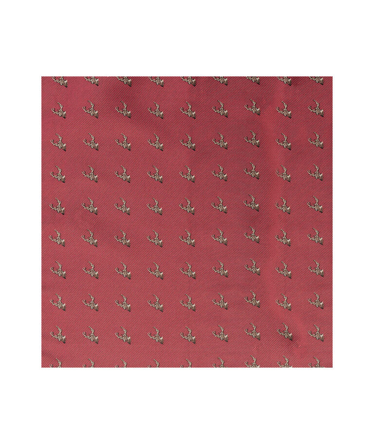 Wine Stags Head Pocket Square