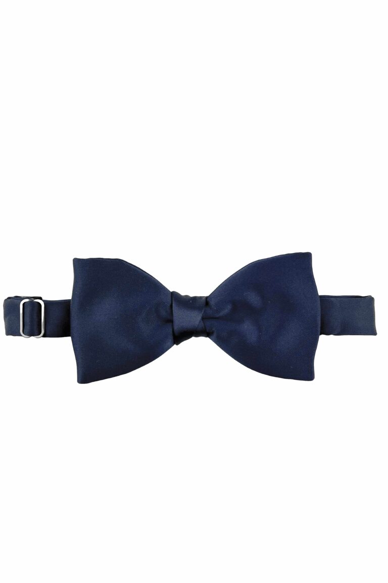 Navy Satin Bow Tie