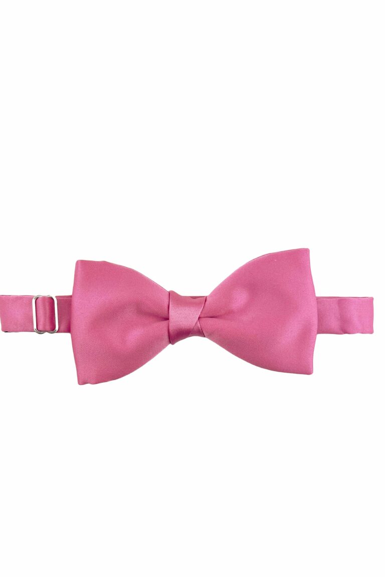 Pink Satin Bow Tie