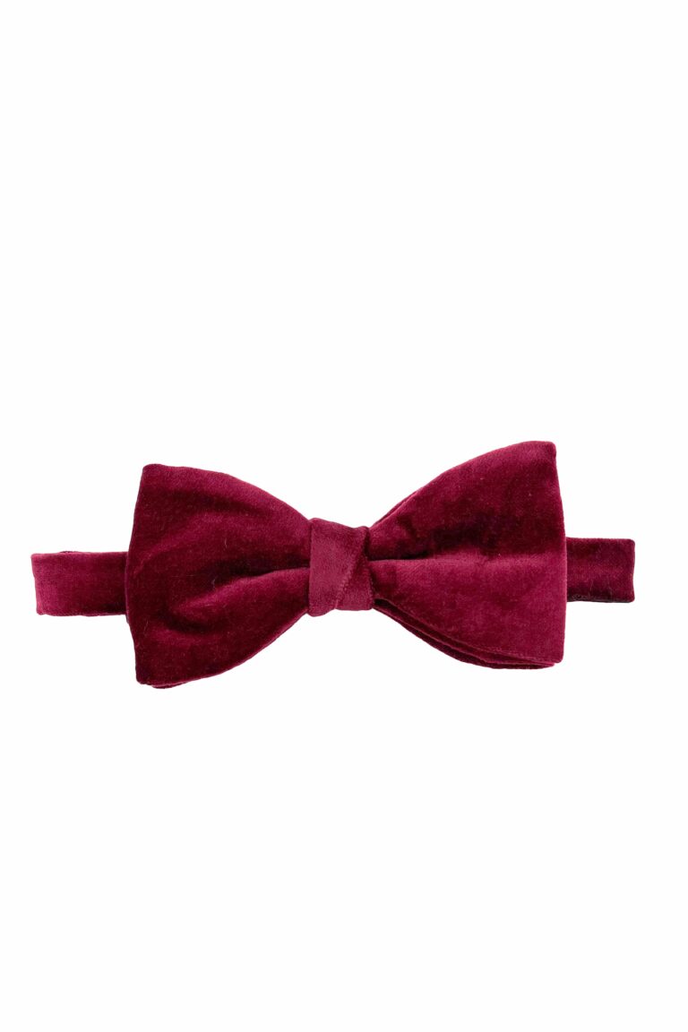 Wine Velvet Bow Tie
