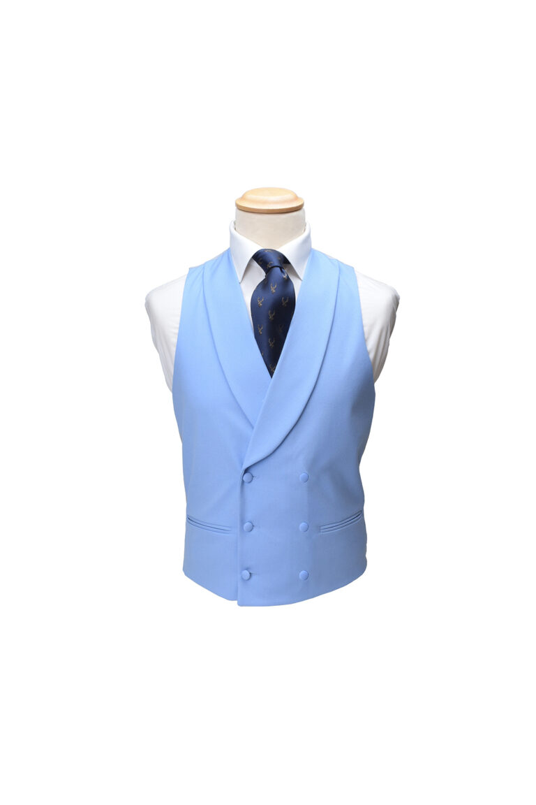 Blue Double Breasted Waistcoat