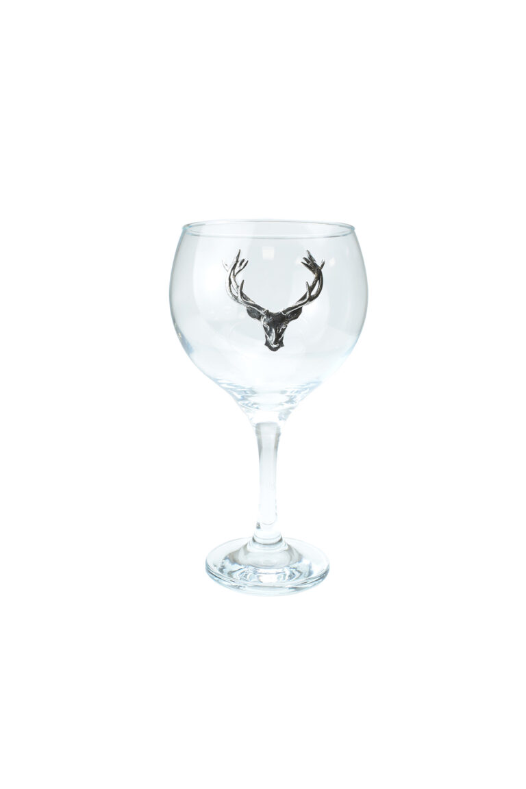 Gin Glass With Stags Head