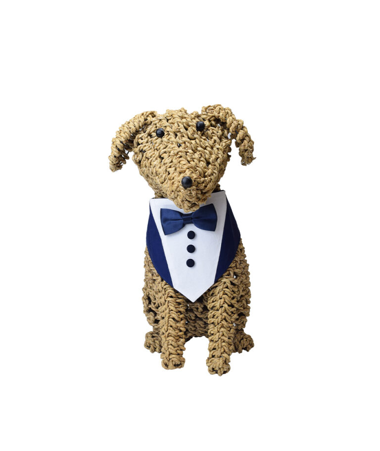 Navy Dog Tuxedo Waistcoat & Bow