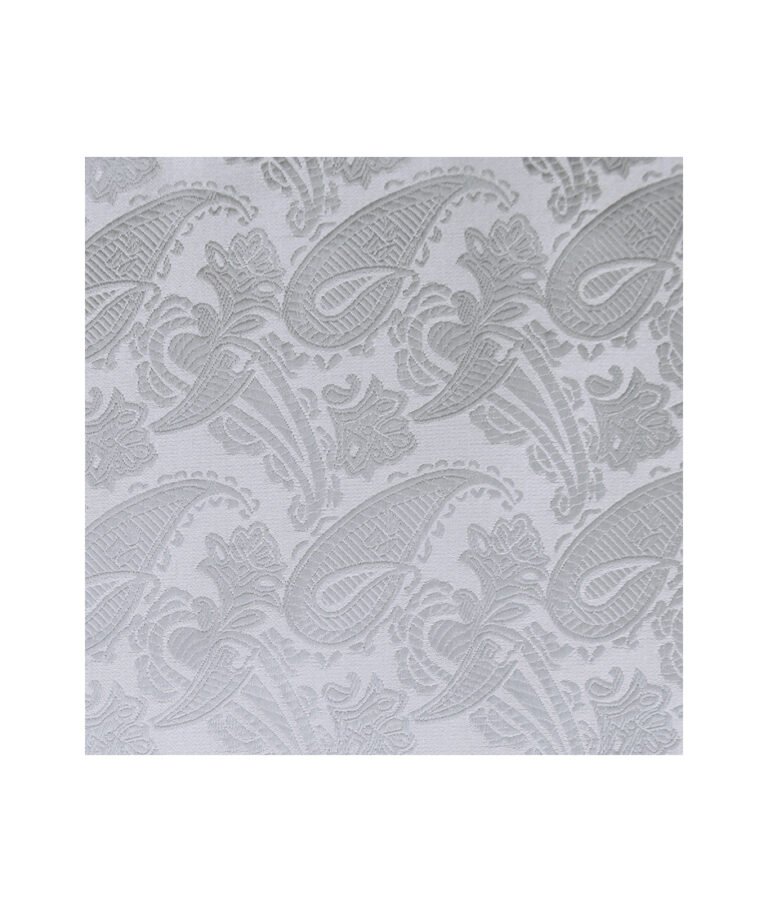 Paisley Pocket Square Silver