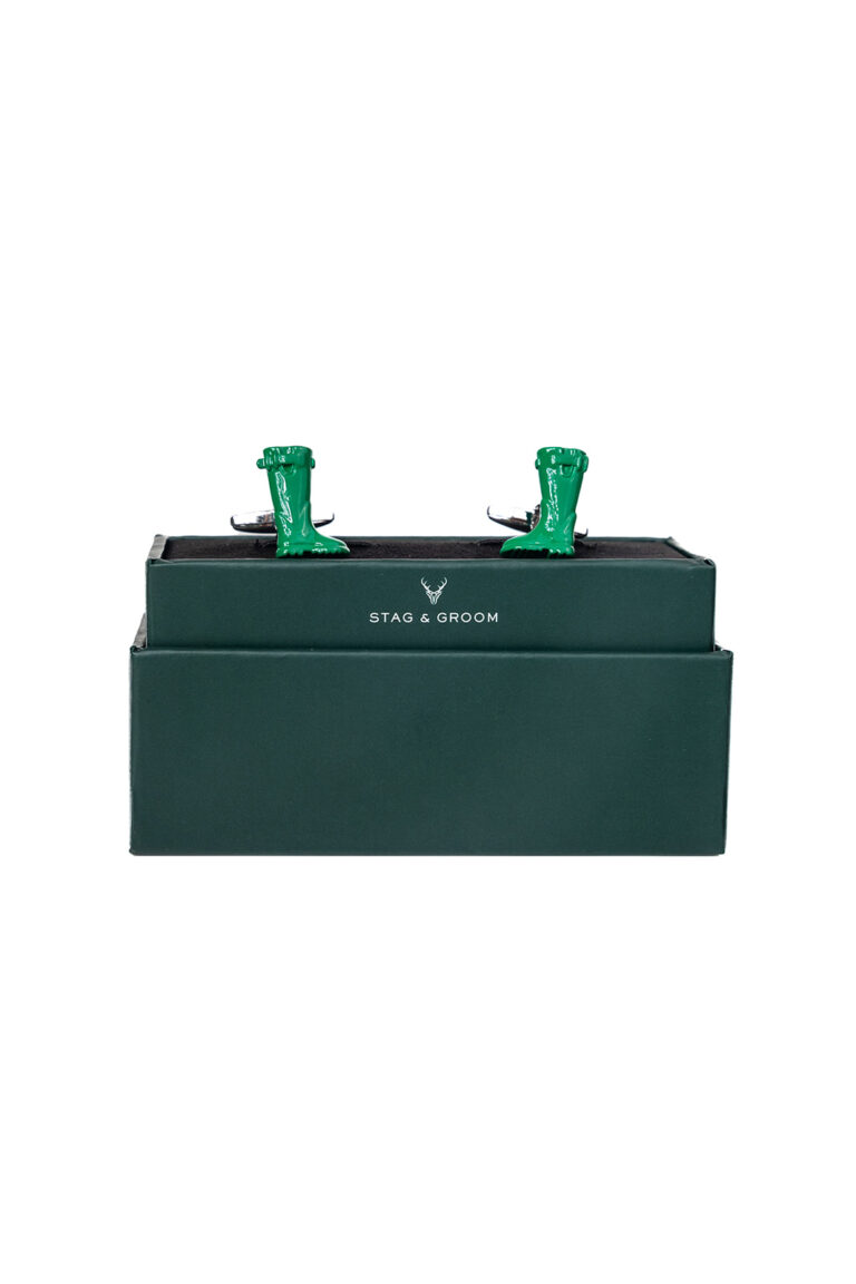 Green Wellington Boot Cufflinks