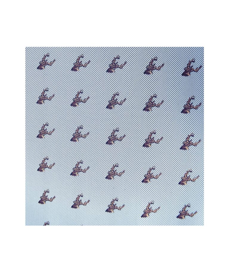 Silver Stags Head Pocket Square