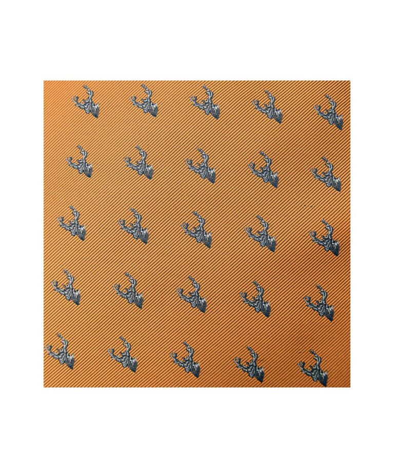 Gold Stags Head Pocket Square