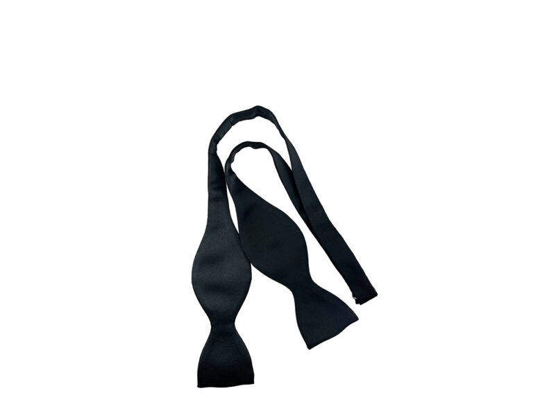 Black Satin Self Tie Bow