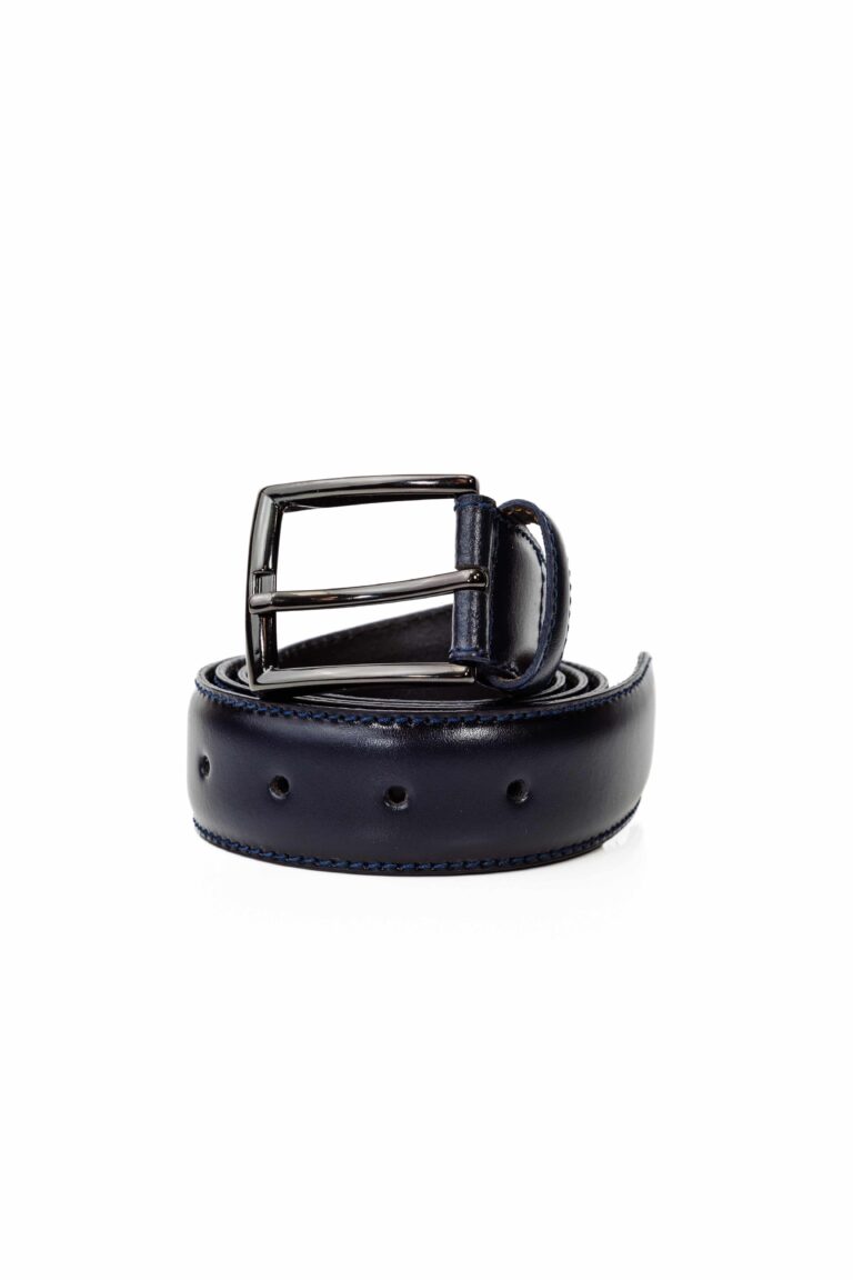 Navy Leather Belt