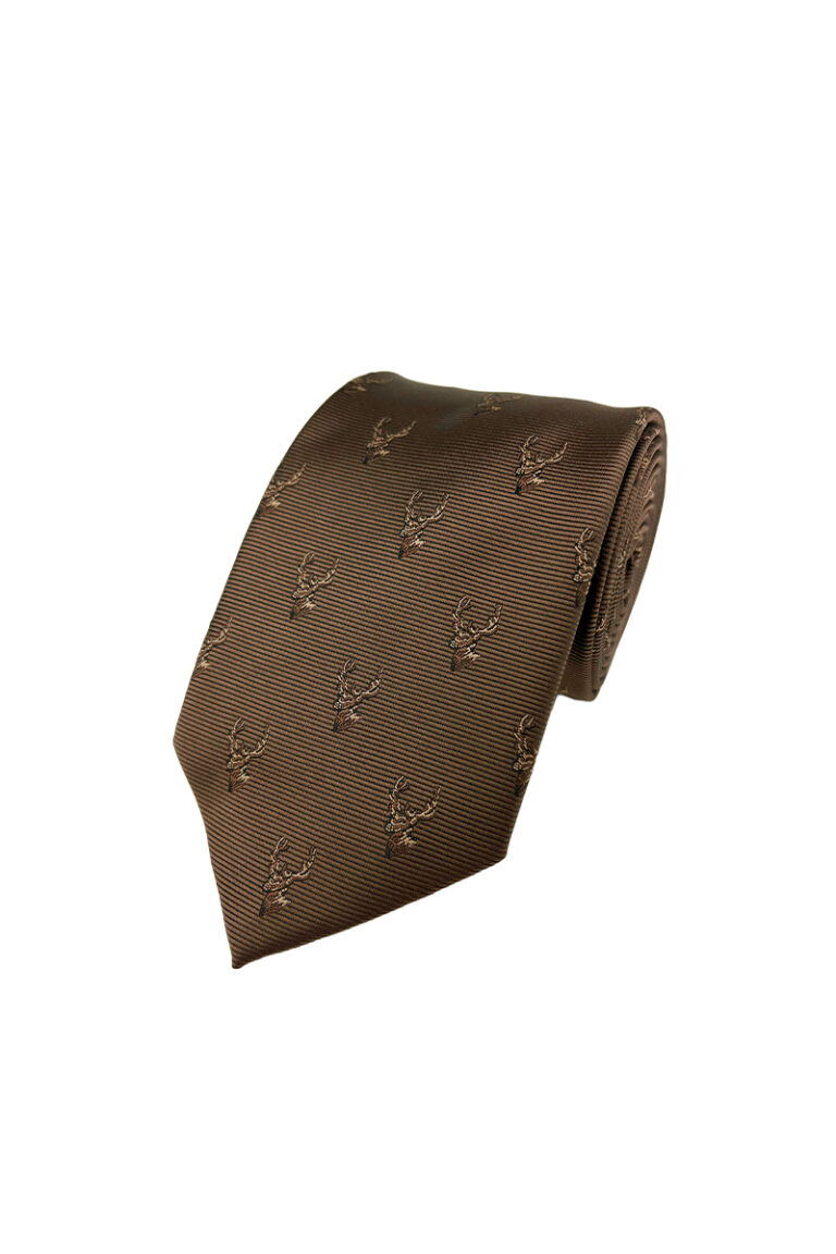 Bark Brown Stags Head Tie