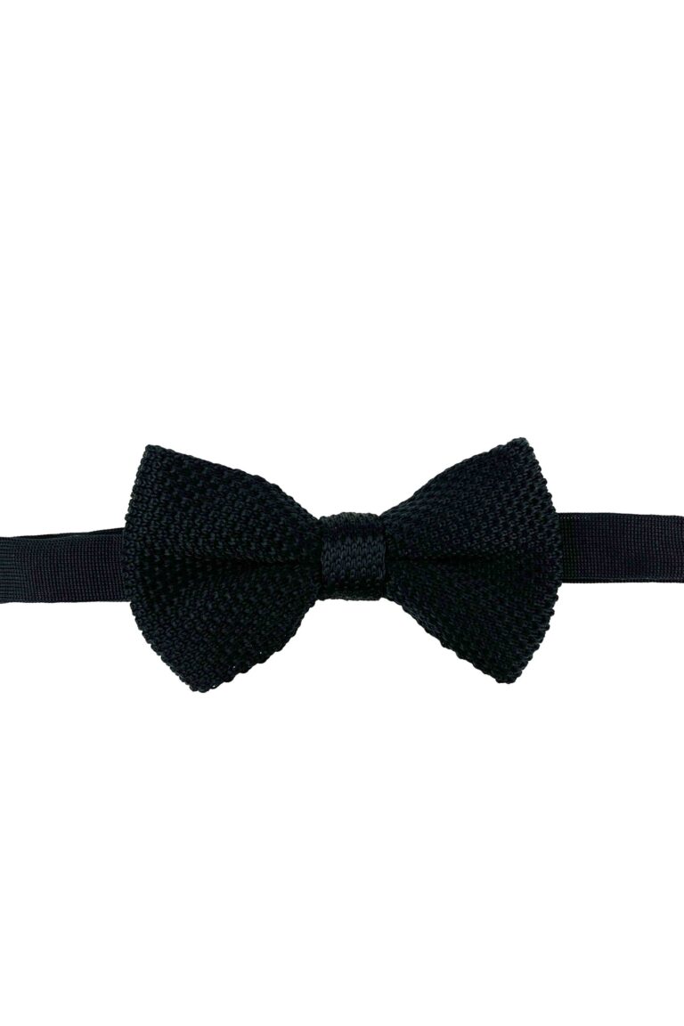 Black Knitted Bow Tie