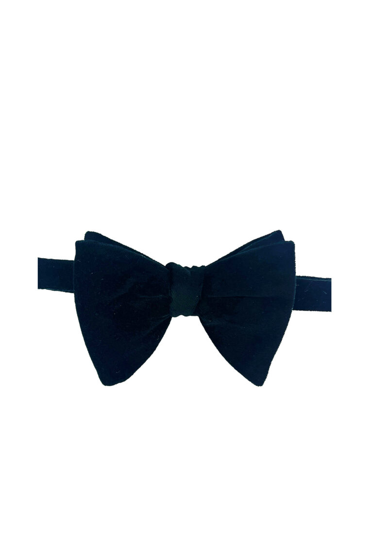 Black Velvet Bat Wing Bow Tie