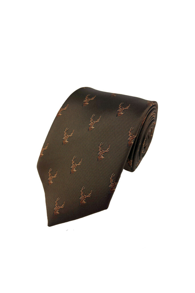Chocolate Stags Head Tie