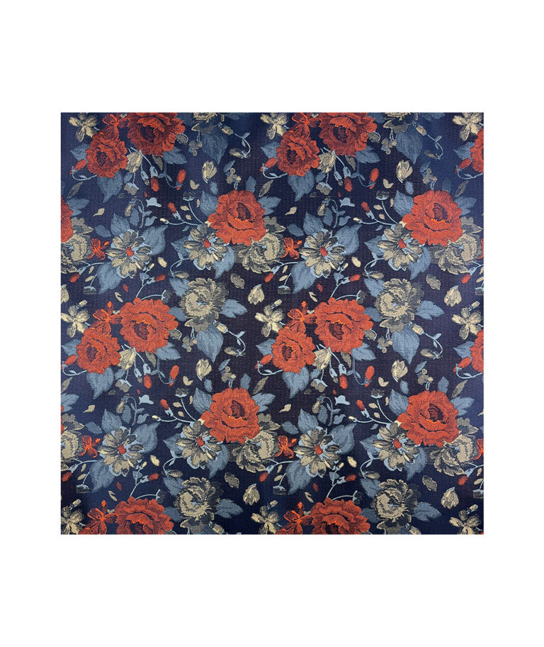 Large Floral Navy Pocket Square