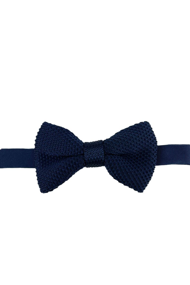 Navy Knitted Bow Tie