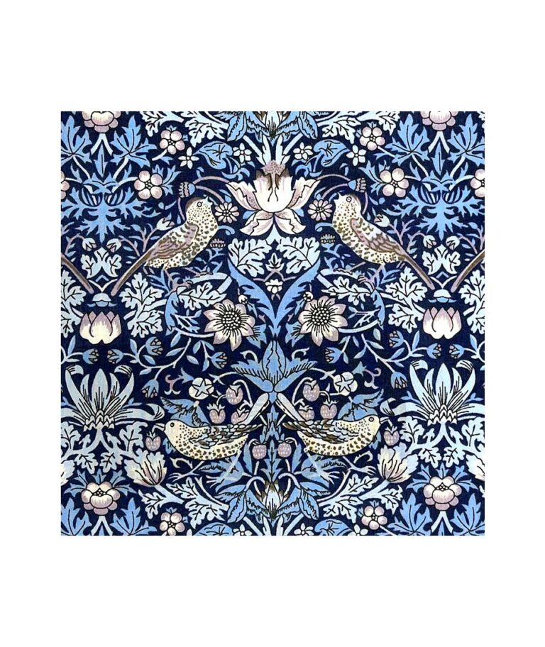 Strawberry Thief Blue Pocket Square