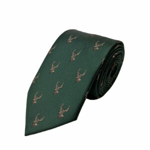 Bottle Green Stags Head Tie