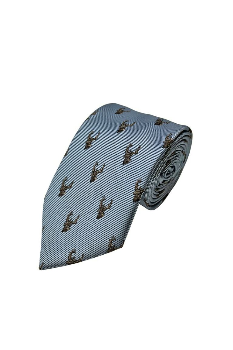 Silver Stags Head Tie