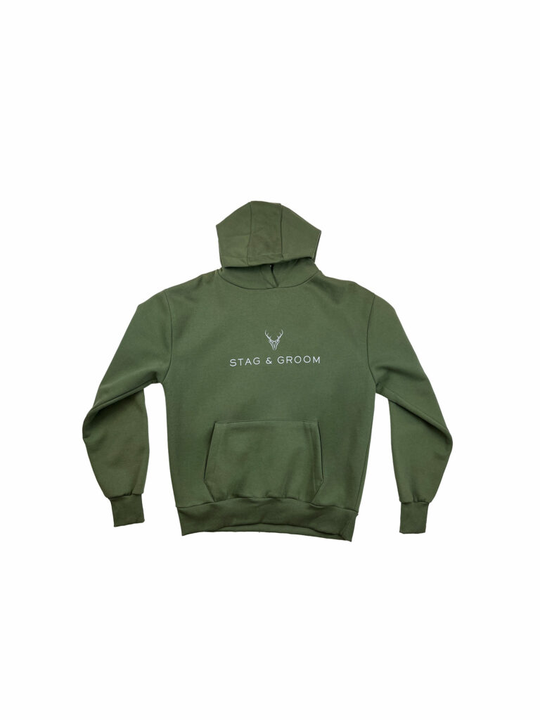 Stag & Groom Hoodie - Olive Green